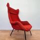 Original design fiberglass wing chair by Miroslav Navratil, 1970s