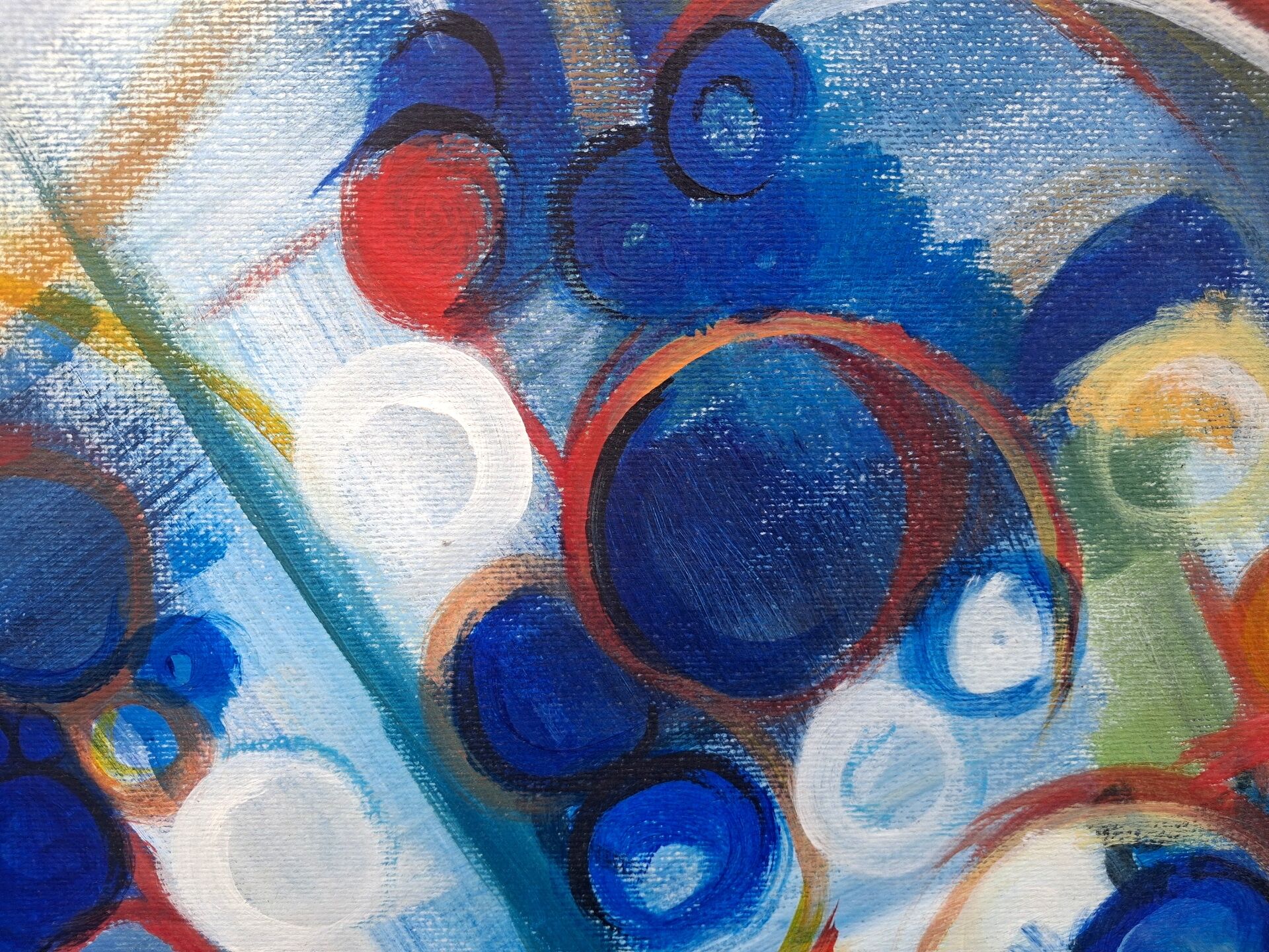 Abstract painting signed by André Meunier, modernist, design.