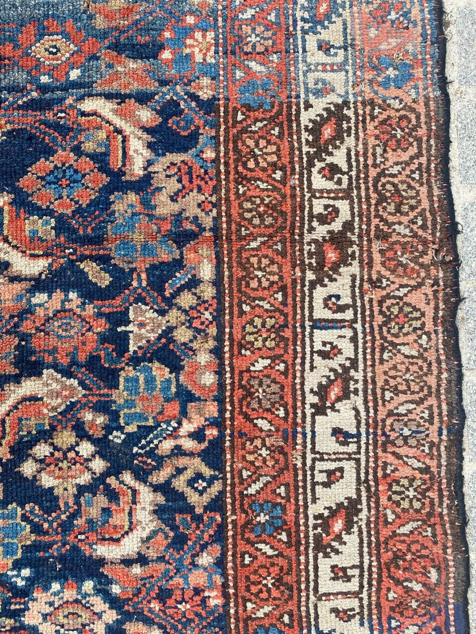 Handmade old Kurdish Persian carpet 135x276 cm