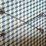 Vintage metal and leather ski poles