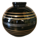 Art deco ball vase in black glass