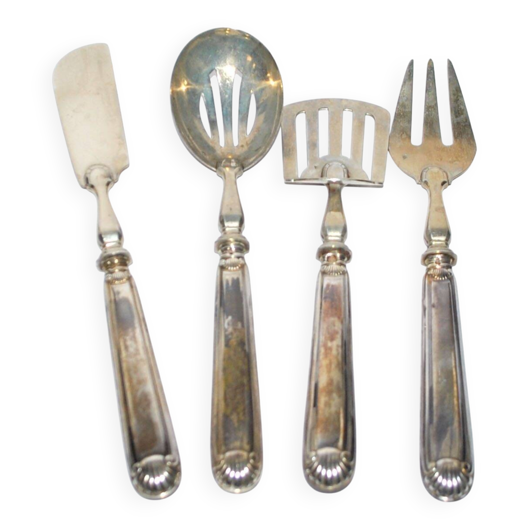 Couvert à mignardise – Service hors-d’œuvre en argent Minerve 1920 art déco