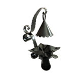 Handcrafted black wrought iron candle holder with its vintage extinguisher