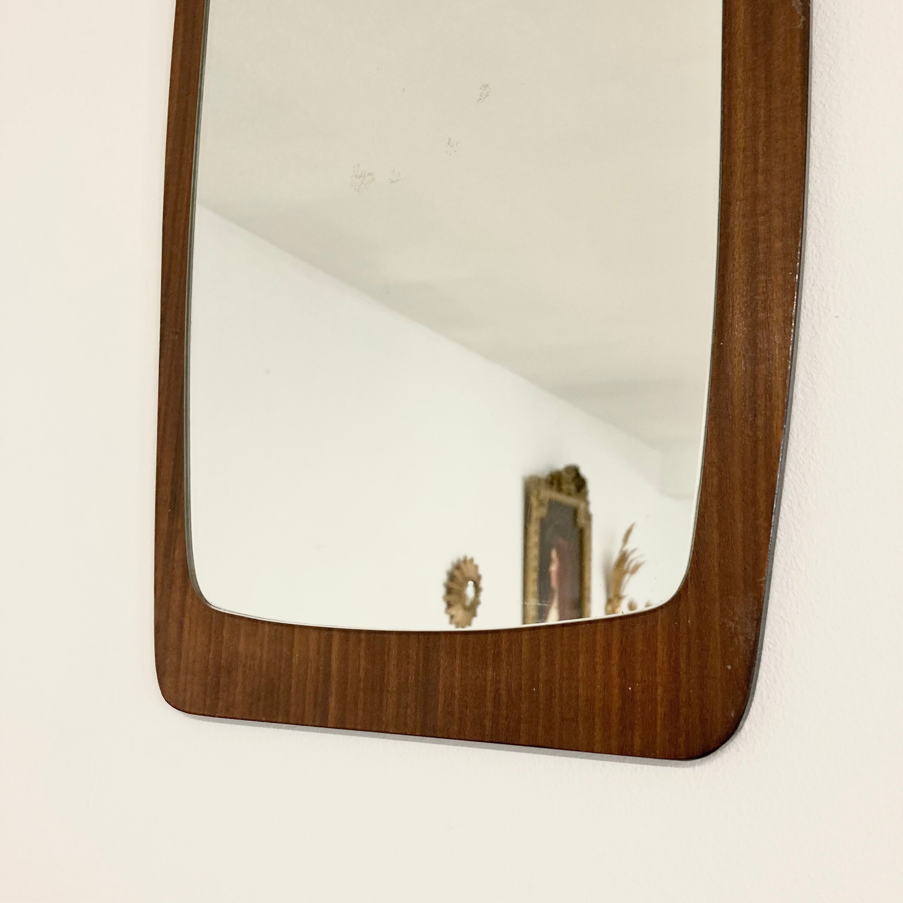 Scandinavian style mirror in vintage wood