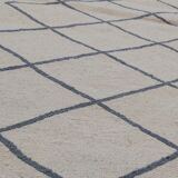 Traditional handmade beige and grey carpet  - 144x73cm