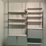 Modular floor/ceiling library with sideboard and secretary