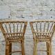 Pair of high stools, bar, rattan with back