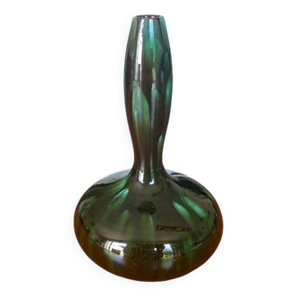Art Nouveau 1900 ceramic soliflore vase, Clément MASSIER, Golfe-Juan (AM)