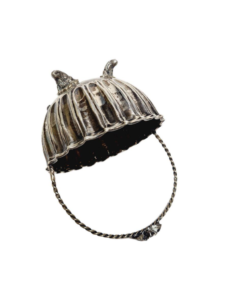 Bol à sucre en argent Art Déco, années 1950