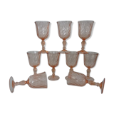 9 glasses Rosaline twist pink aroroc luminarc