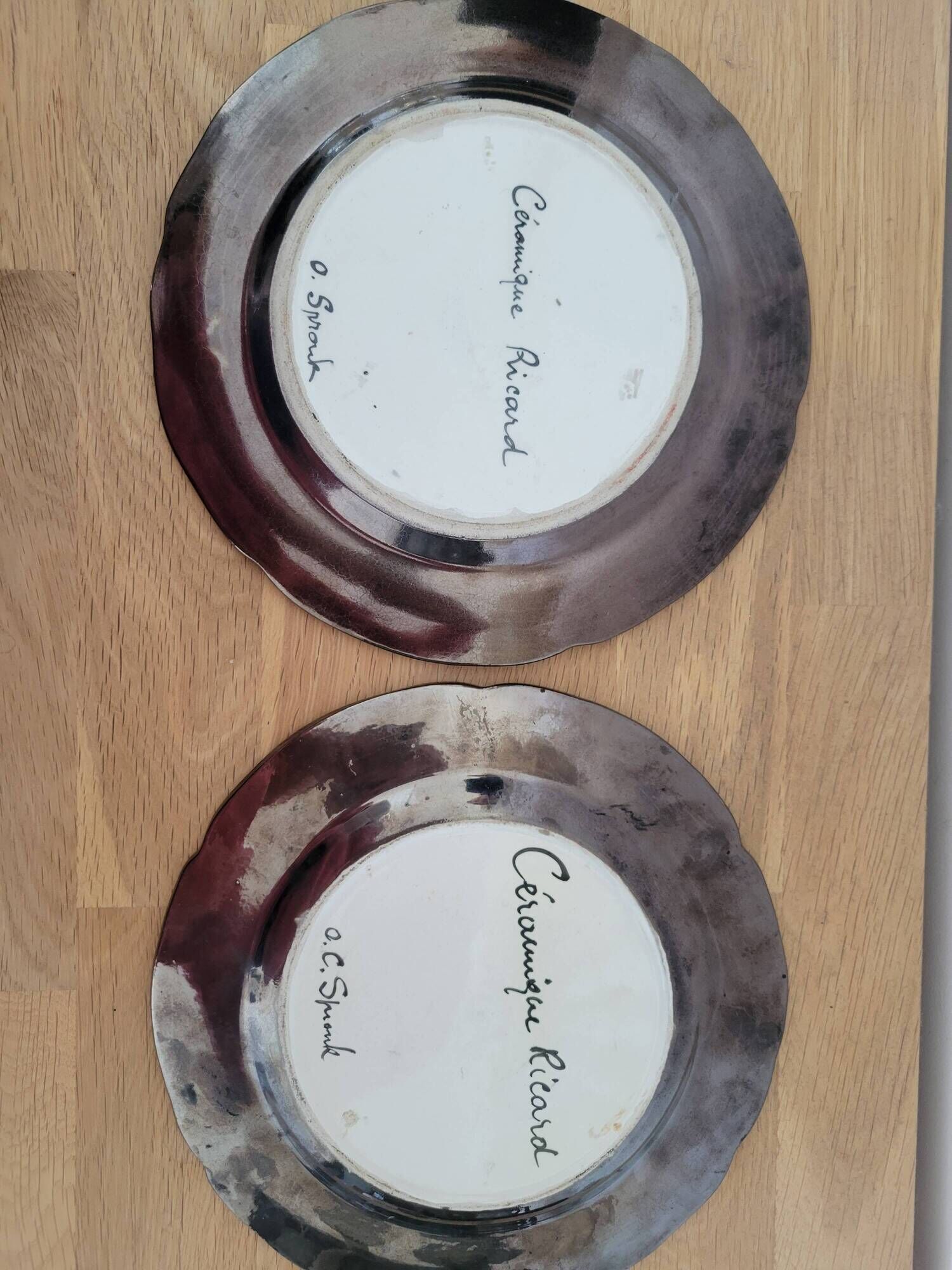 Pair of ceramic plates Ricard 0. Sprouk 60s