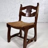Set of 4 1950s farmhouse and country style oak chairs