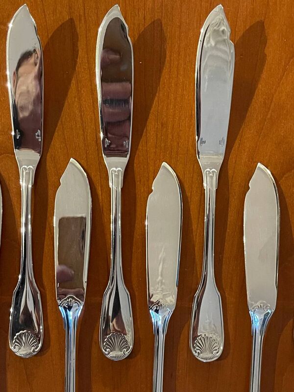 Christofle vendome coquille , couvert à poisson et couverts service