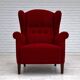 50s, Danish design, refurbished chair, furniture wool, mahogany wood