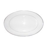 Big plat in porcelaine of Limoges white gold net, brand green star