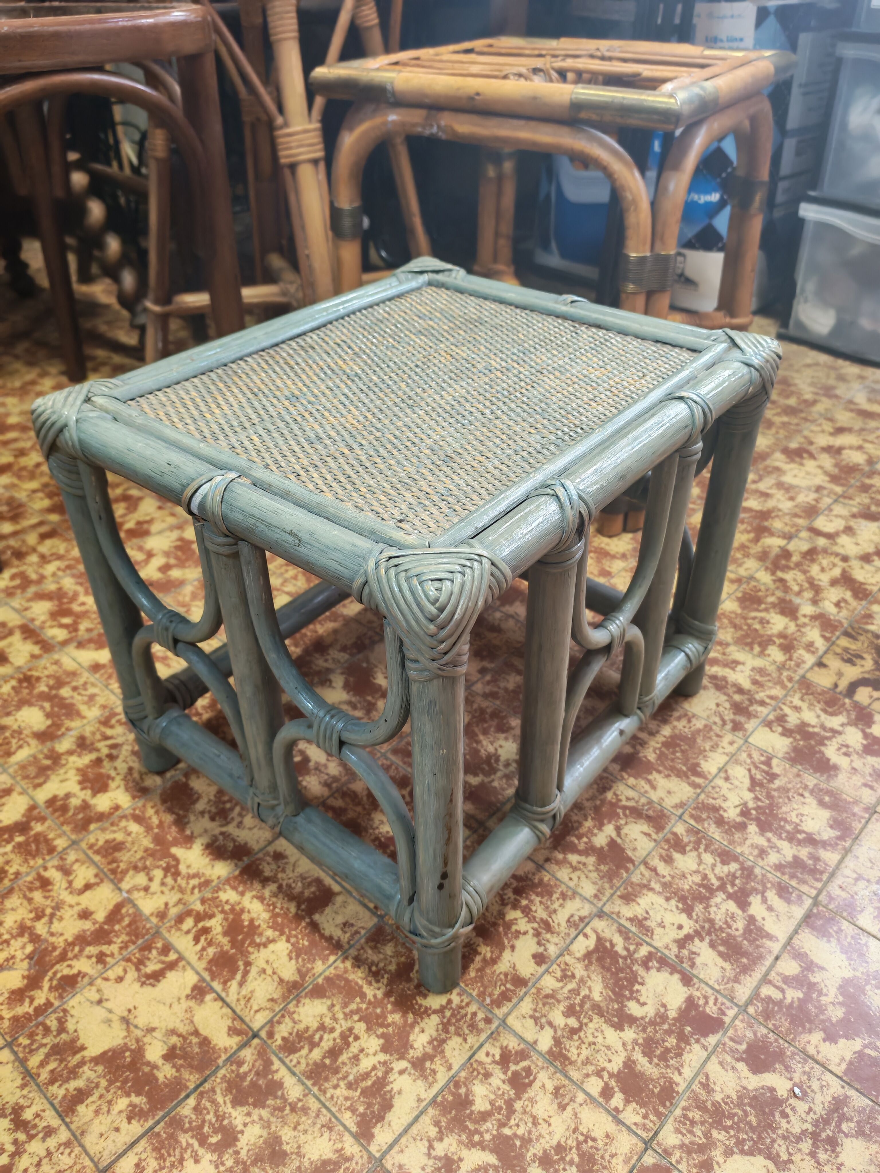 Small bamboo side table