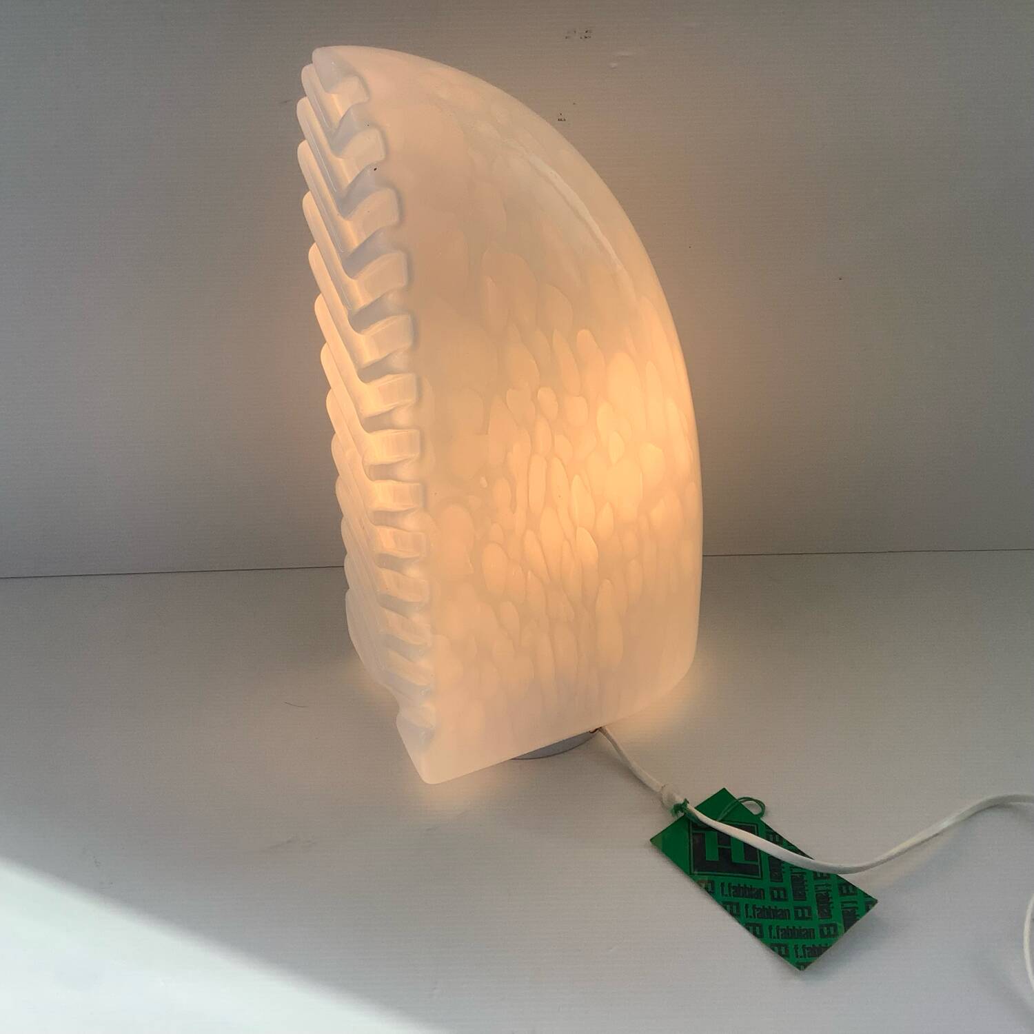 Vintage Fabbian Italy Passarola Lamp Murano Marble Glass Rare Chevron