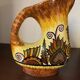 Quimper fouillen faience pitcher from the 50s/60s oblique shape gorse decor