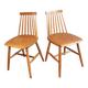 Pair of Ikea Stockholm light wood chairs