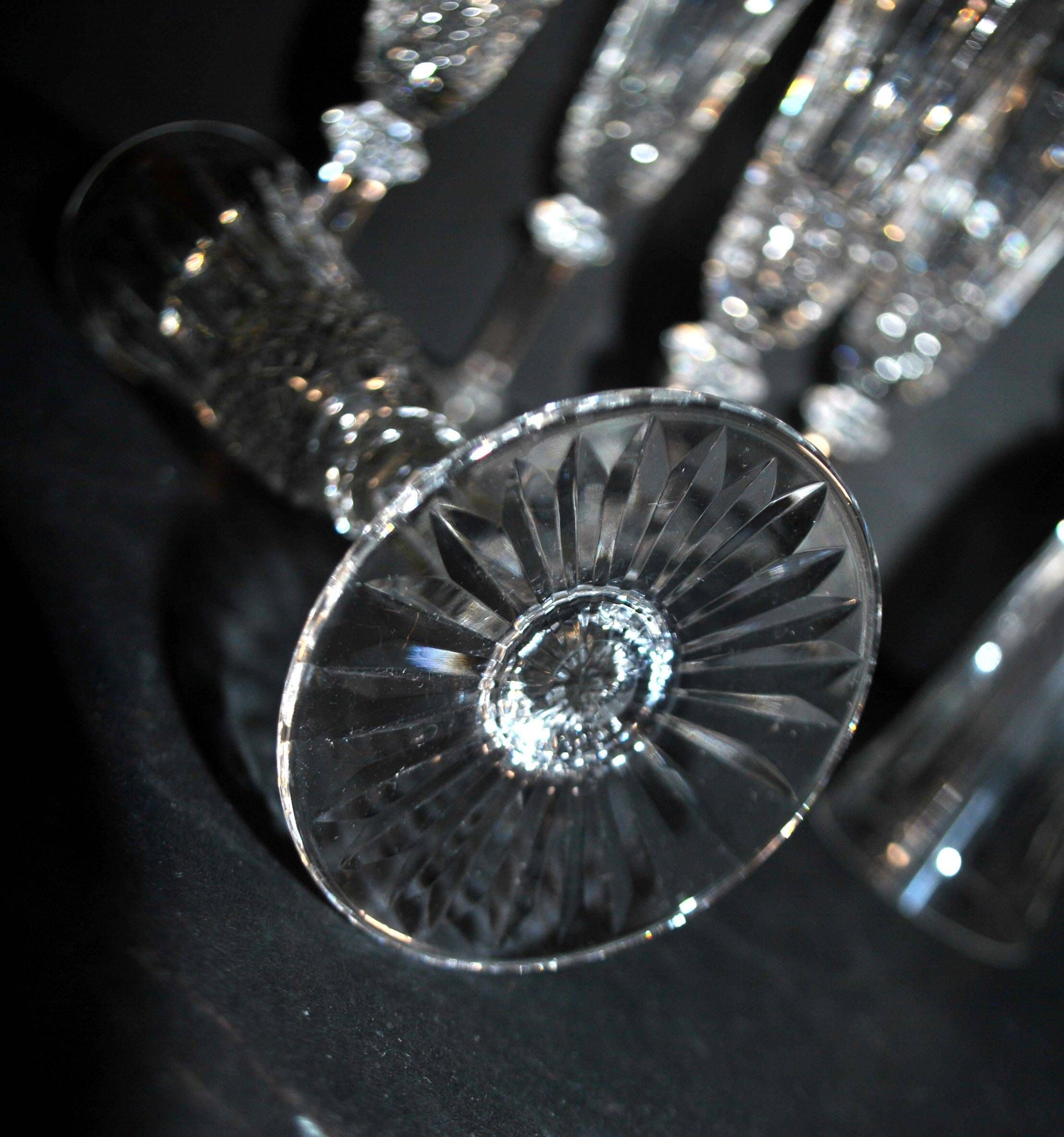 Saint-Louis set of 6 Tommy cut crystal champagne flutes signed H18.5