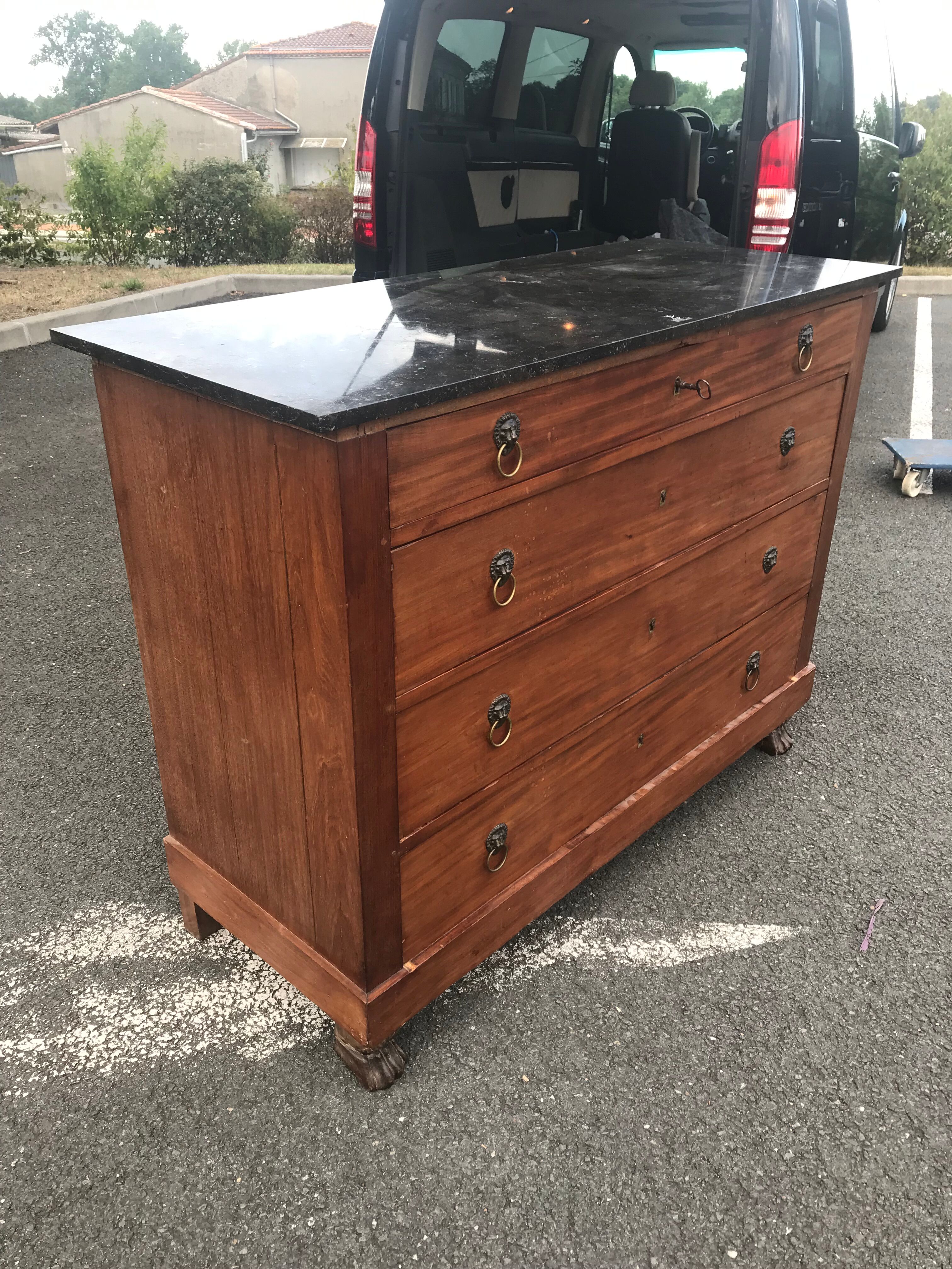 Chest of drawers lion pates back from Egypt