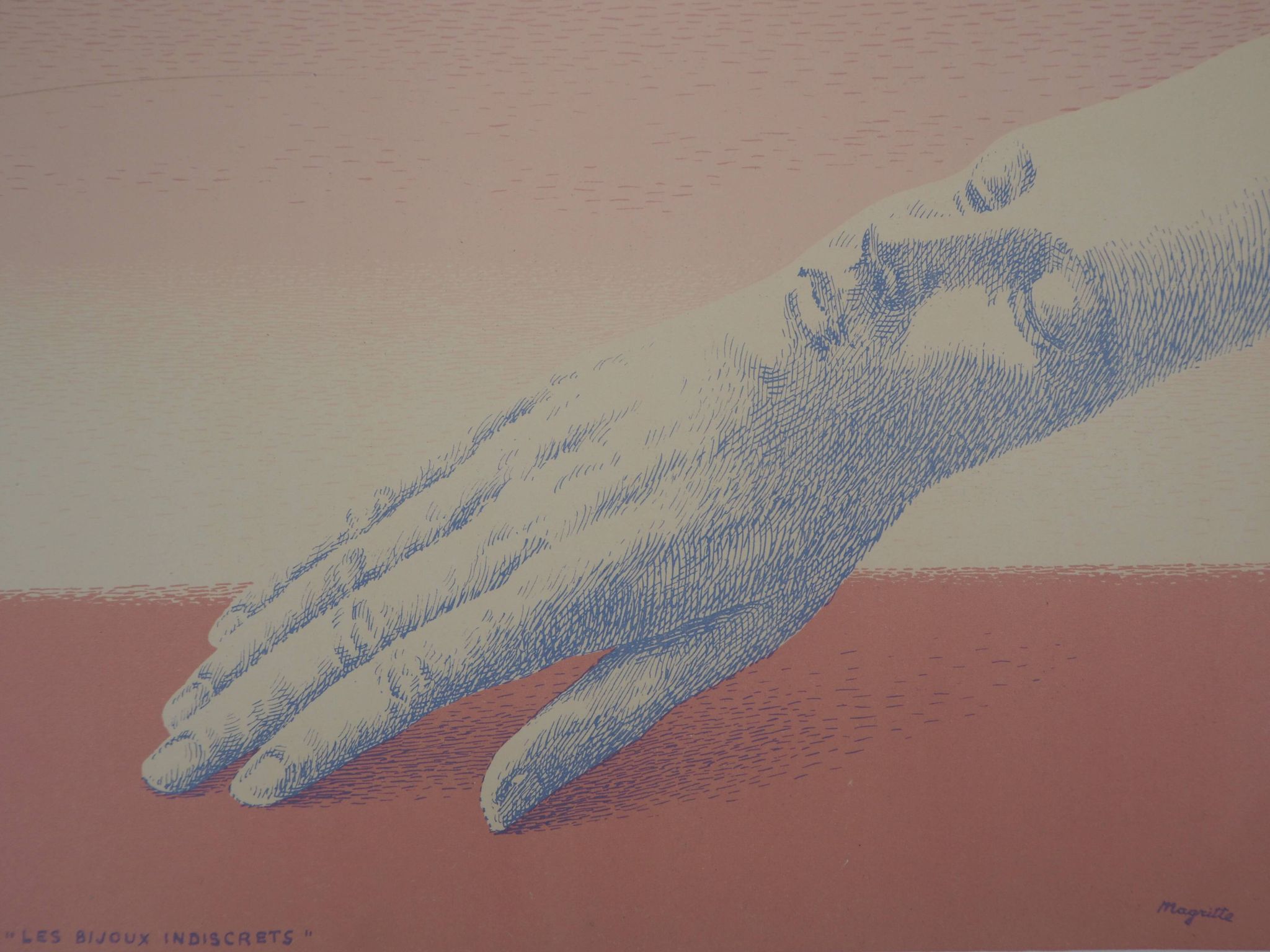 René magritte: the indiscreet jewels - original signed lithograph
