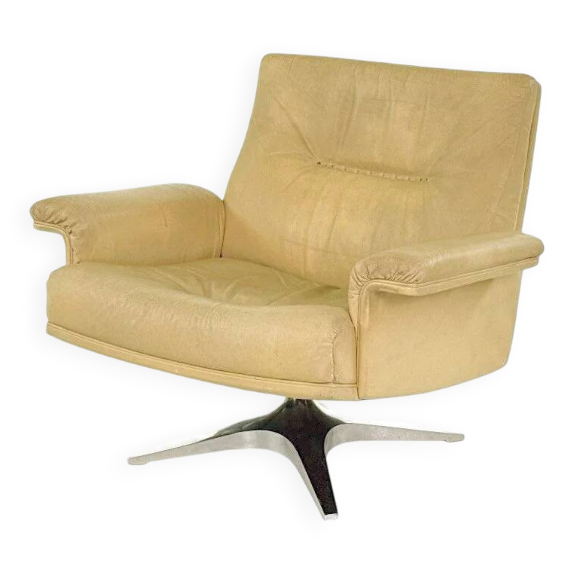 Fauteuil De Sede DS-35 en cuir crème, Suisse années 1970