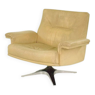 Vintage De Sede DS-35 armchair in cream aniline leather - 1970s Swiss design
