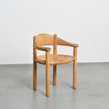 Set of 6 solid pine chairs by Rainer Daumiller, Denmark, circa 1970.