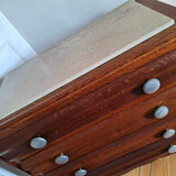 Art deco chest of drawers marble top, vintage old furniture