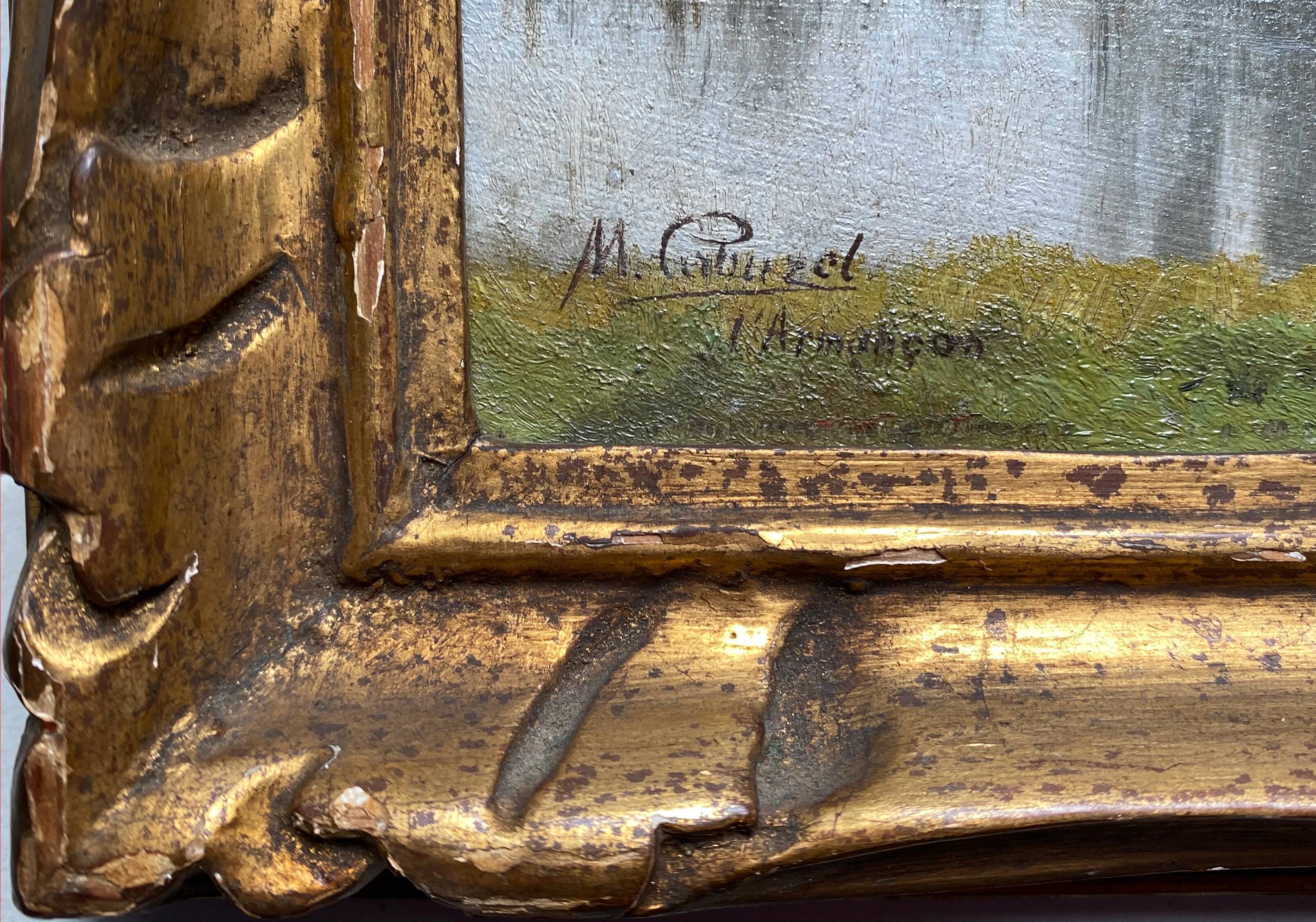 Table "View of the Armançon" HSP by Maurice Auguste Cabuezl (born 1878) - frame