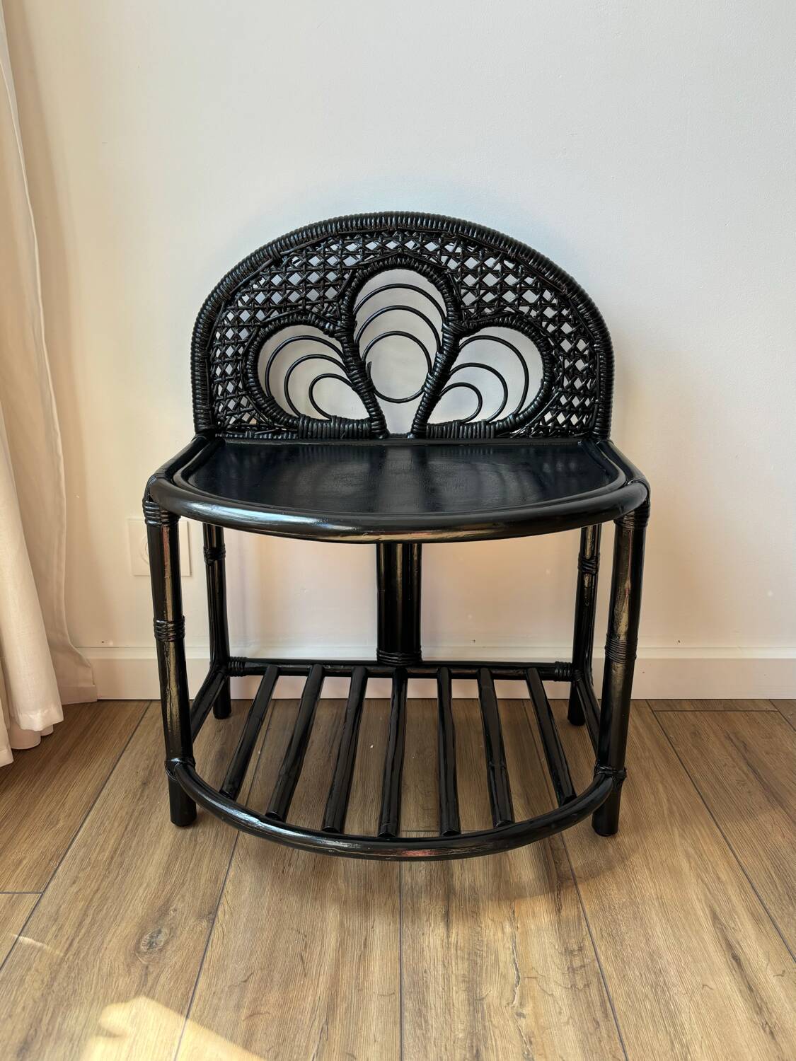 Wicker rattan console side table