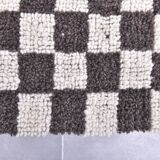9x11 Brown & White Checkered Moroccan Rug, 269x349Cm