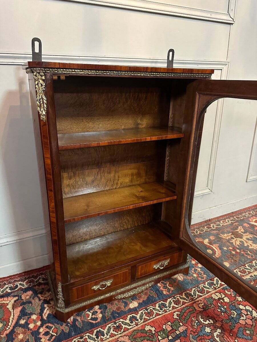 Small Napoleon III Period Showcase In Marquetry.