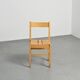 Set of six solid pine chairs by Maison Regain.