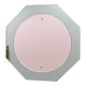Miroir en verre aqua octogonal italien, miroir central rose doux, années 1970.