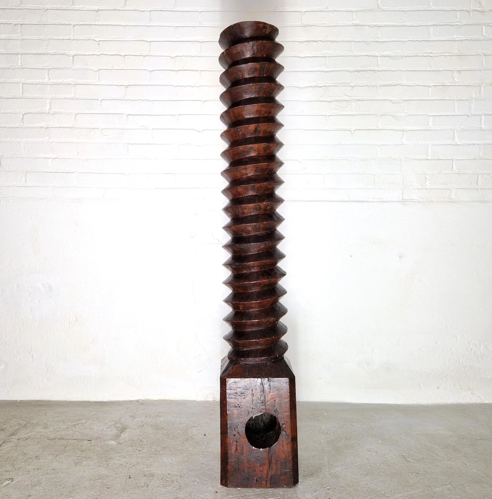 Sculptural antique wine press, France 19th century