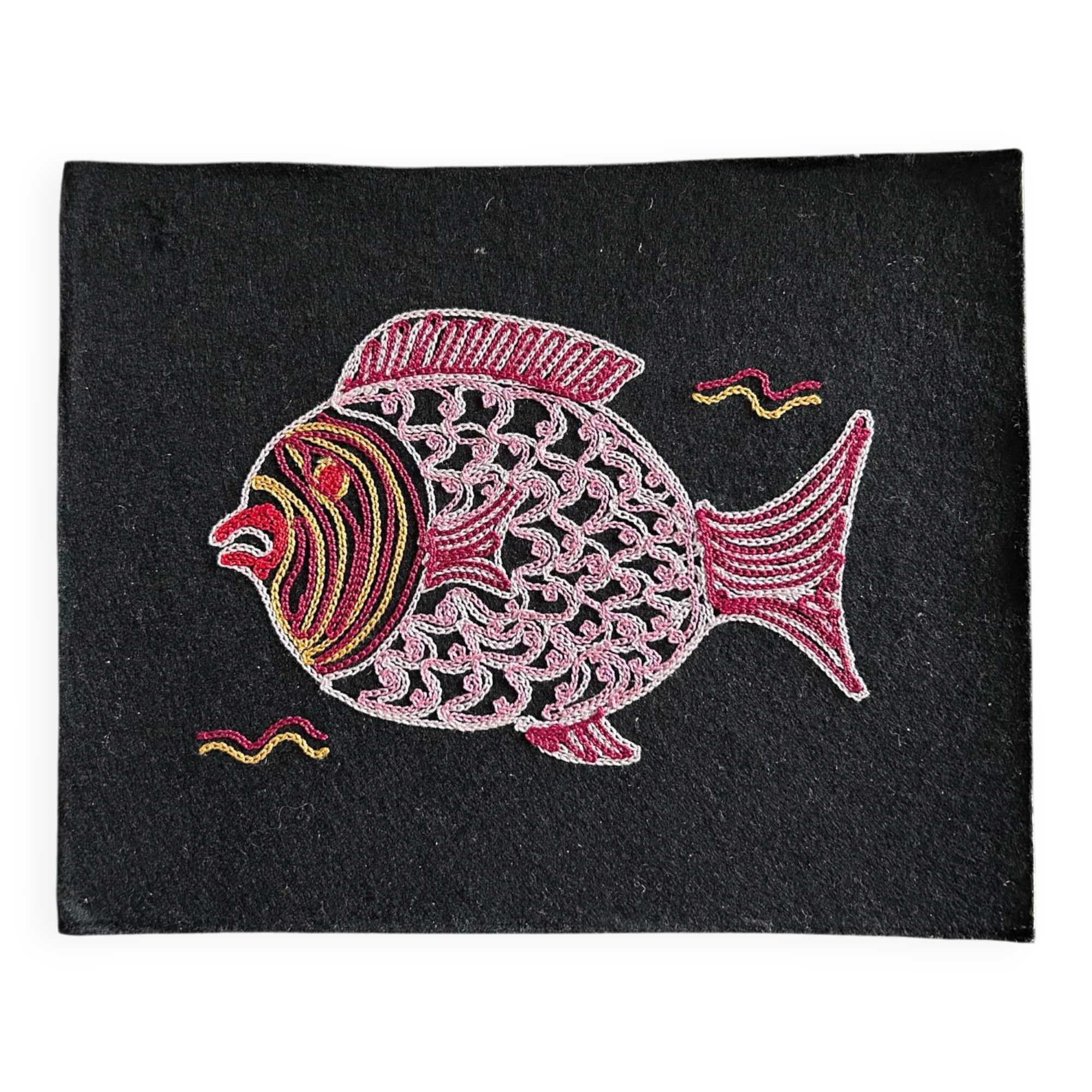 Multicolor embroidered fish