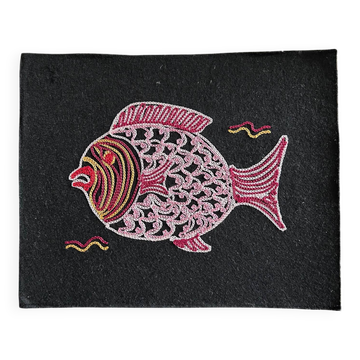 Multicolor embroidered fish