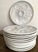 12 Saint Amand oyster plates, sky blue and white