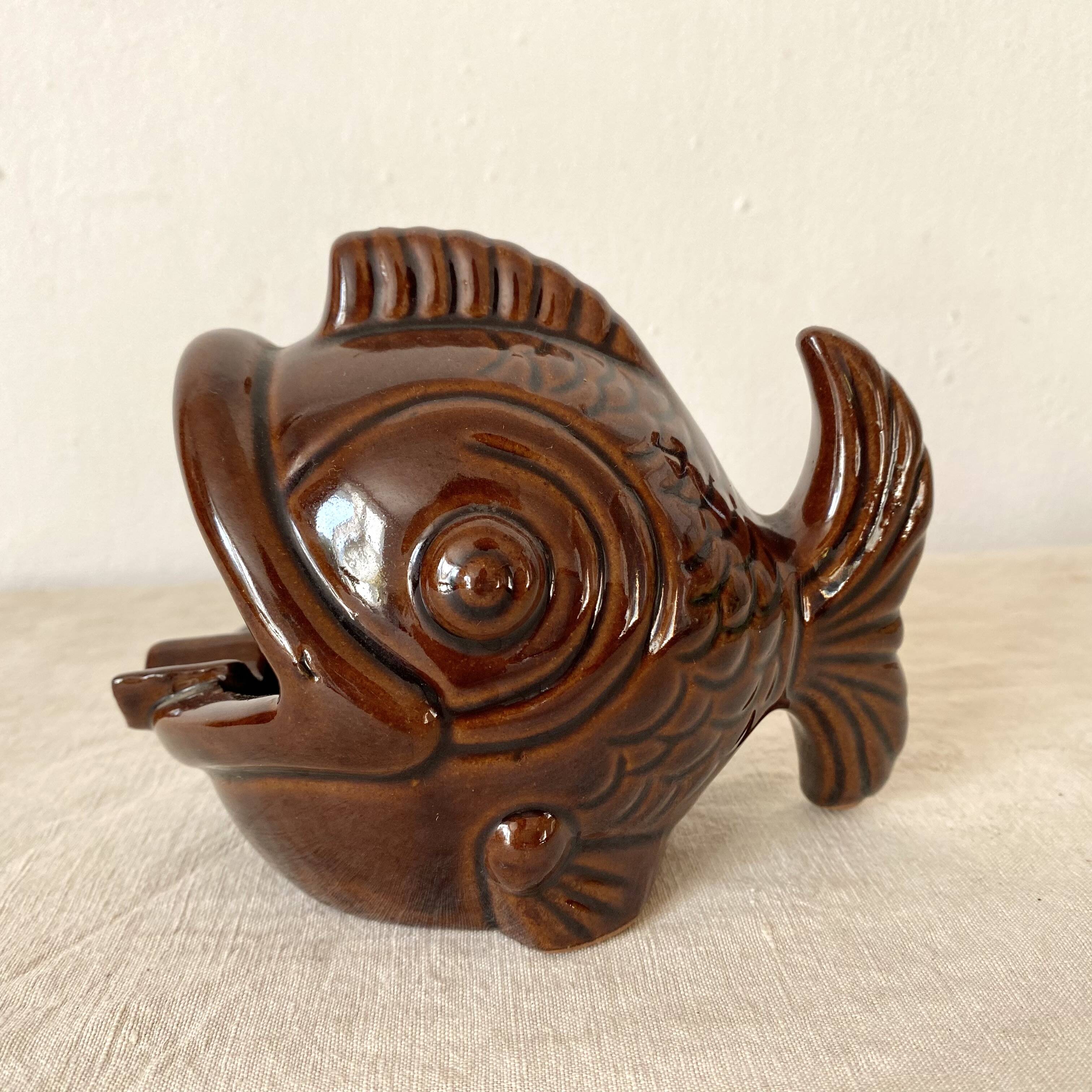 Vintage ceramic zoomorphic fish ashtray