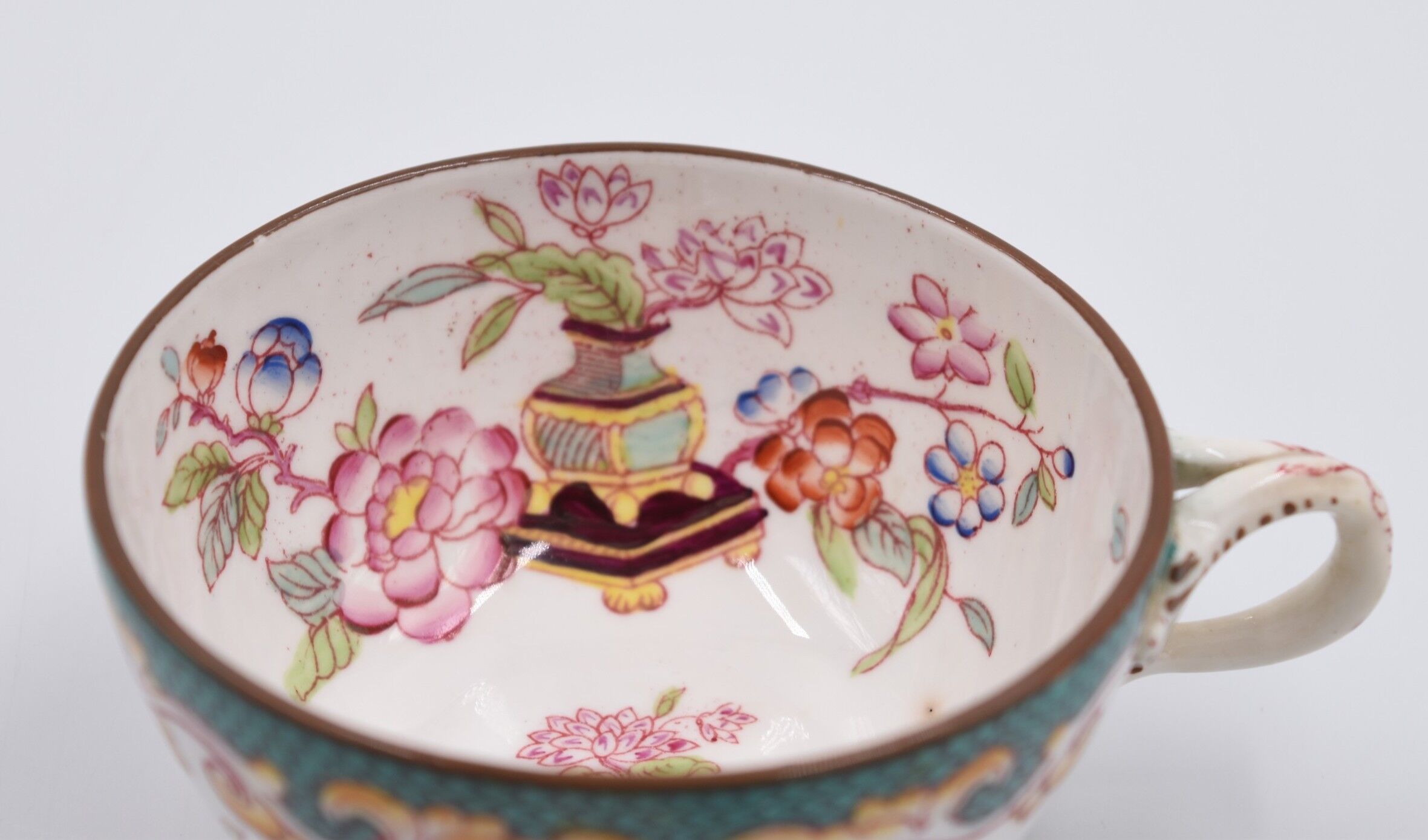 Cup and under cup Sarreguemines décor Minton n°248