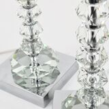 Two Bakalowits table lamps with huge faceted diamond crystals, Austria, 1970s.