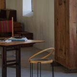 Set of 4 sculptural dining chairs "Oblado" by Børge Lindau, modern Scandinavian, 1980.