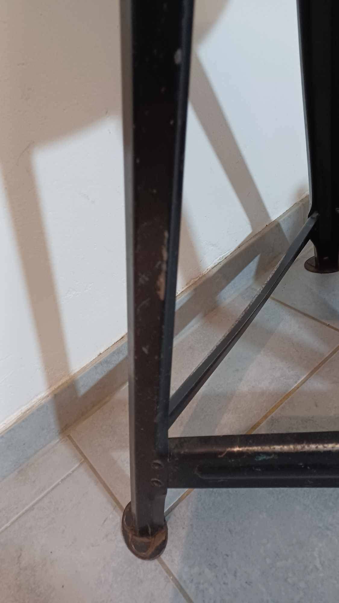 Tabouret métal & bois dans le style de Rowac années 1950/60. industriel