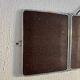 Vintage 1940s triptych barber mirror, bevelled chrome, snake imitation - 31 x