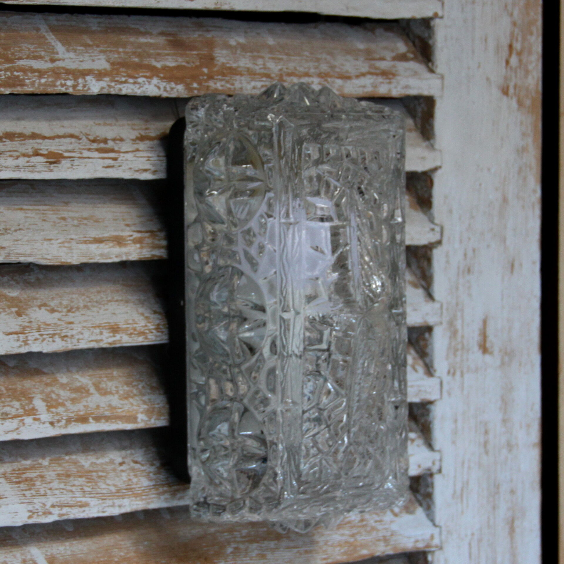 Rectangular wall, old thick glass ceiling, vintage