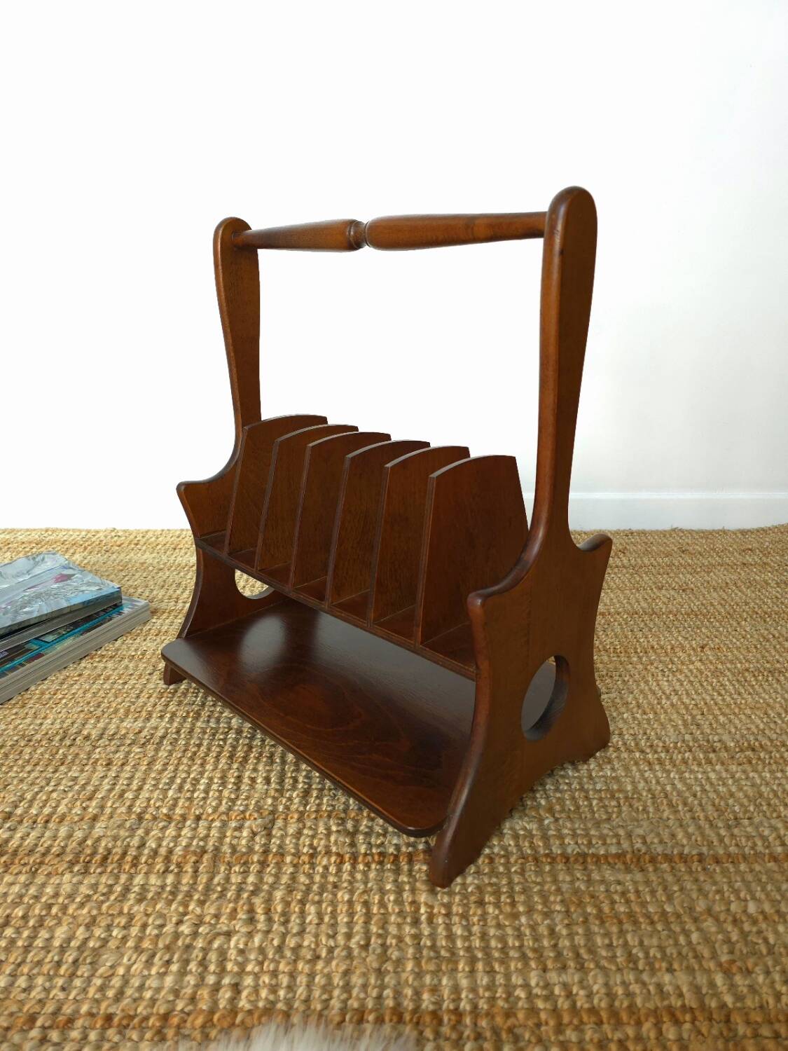 Wooden magazine rack
