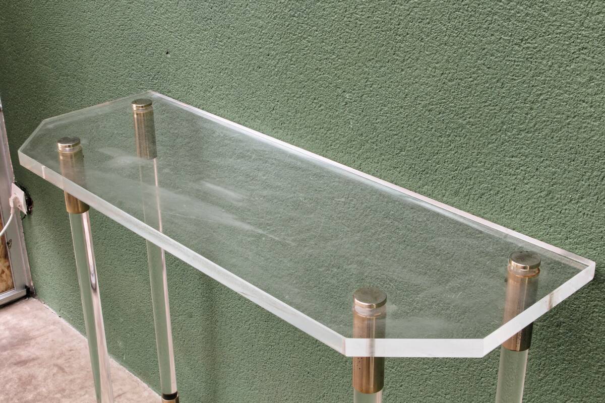 Console, altuglass, 1970s, in the style of Charles Hollis Jones.