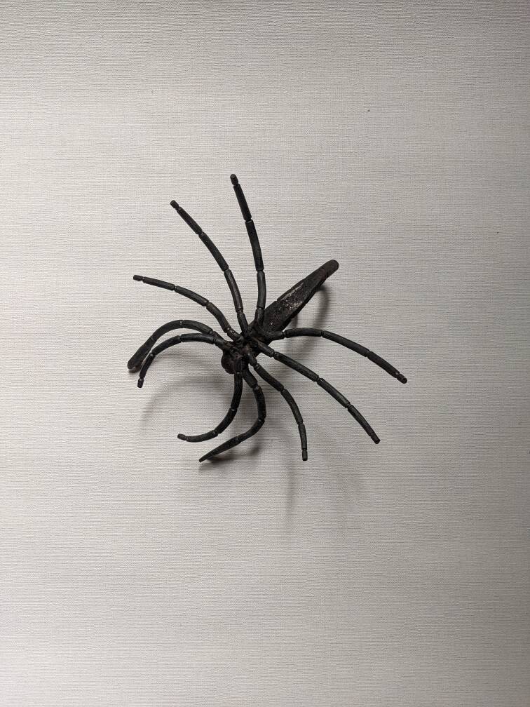 Handcrafted metal scorpion sculpture, curiosity cabinet, arthropod object
